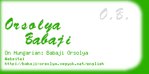 orsolya babaji business card